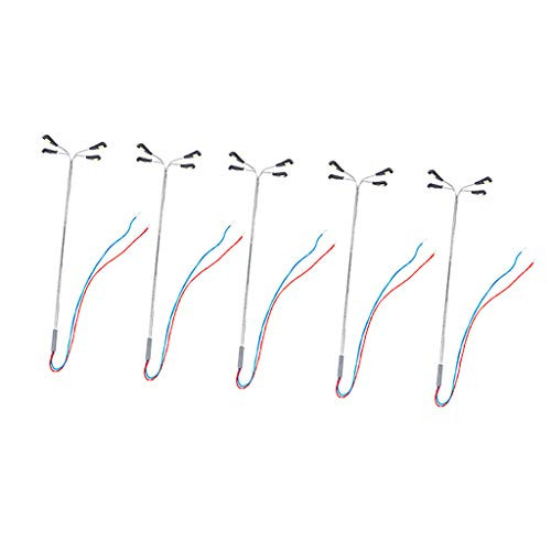 Yiju Model Railway Train Lamp Street Lights HO OO LED Accessories Four Heads - 1:75 White