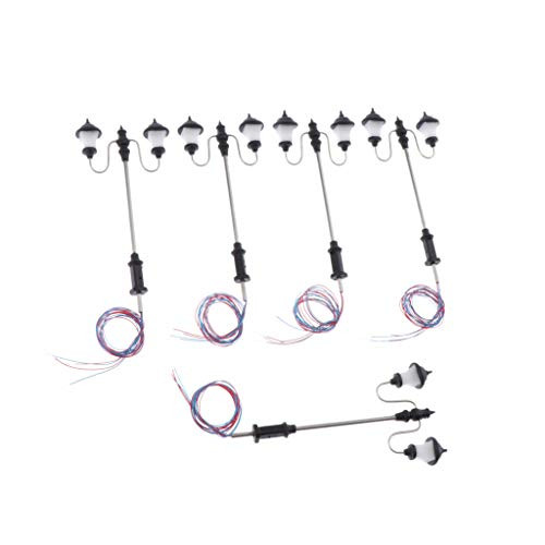 Yiju 5pcs Model Railway Train Street Lamp Warm White Lights HO Scale LEDs 1:100 - A, as described