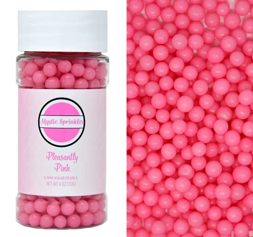 Mystic Sprinkles 6mm Sugar Pearls 4oz Bottles -Pleasantly Pink-