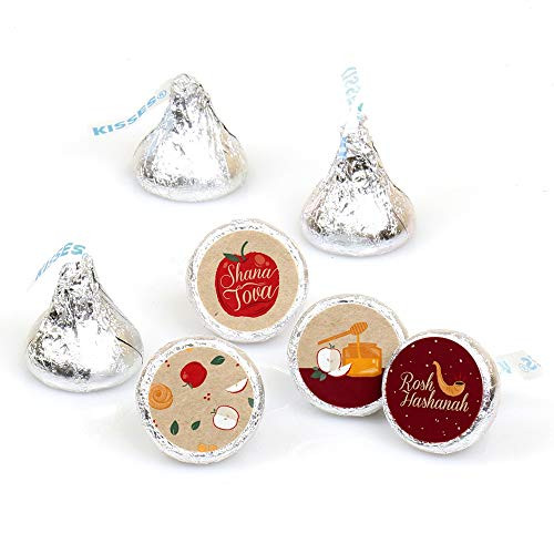 Rosh Hashanah - Jewish New Year Round Candy Sticker Favors - Labels Fit Hersheys Kisses -1 Sheet of 108-