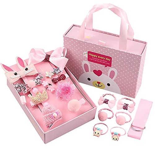 Baby Hair Clips Cute Hairpin 18 PCS Elastic Hair Bows Baby Girl Gift Hair Ties Hair Accessories Ponytail Holder Set for Baby Litter Girls Kids Toddlers Infant