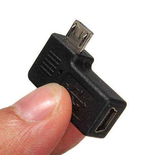 Tekit USB 2.0 5P Micro Male to Mini Female Right Angle Adapter.