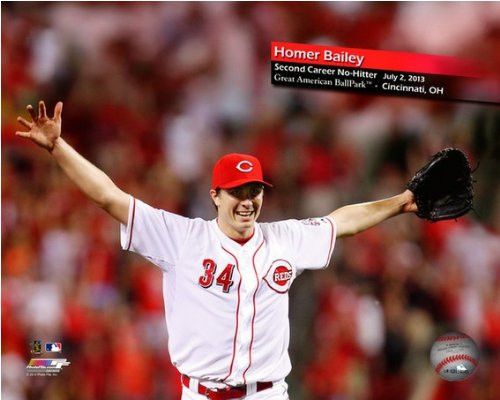 Homer Bailey Cincinnati Reds 2013 MLB No Hitter Photo 8x10