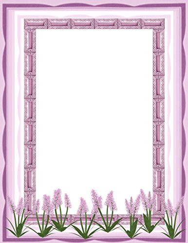 Purple Floral Stationery Printer Paper 26 Sheets