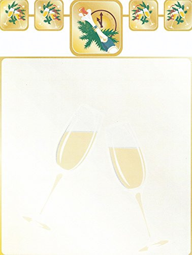 New Year Champagne Glasses Stationery Printer Paper 26 Sheets