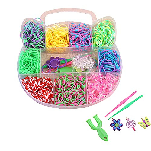 zhihui 500 Rubber Bands Refill Loom Set 24 S-Clips,Loom Bracelet Making Kit for Kids,Rainbow Bracelet Kit
