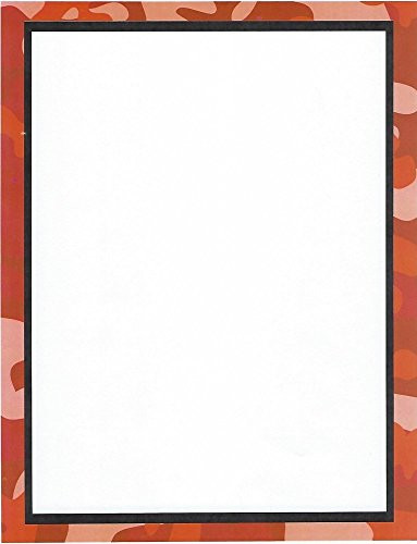 Red Camouflage Stationery Printer Paper 26 Sheets