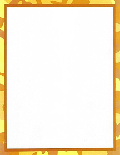 Brown  and  Yellow Camouflage Stationery Printer Paper 26 Sheets