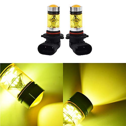 2X 9006 HB4 100W 2323 LED 4300K Yellow Fog Driving Light Bulbs
