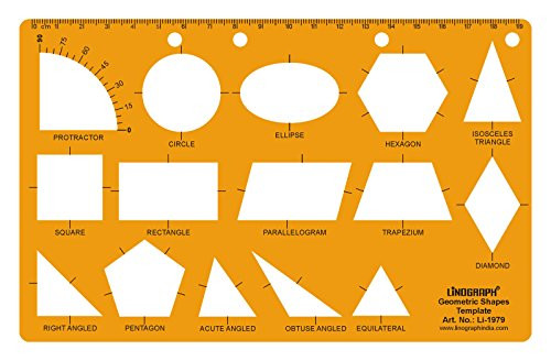 Linograph Geometric Shapes Drawing Drafting School  and  Office Template Stencil