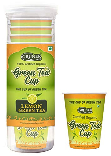 GRUNER ORGANIC Green Tea | Detox Tea For Weight Loss And Belly Fat | 100 percent Natural Energy Booster| 210ml -Lemon-