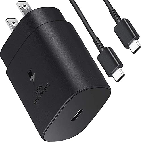 Type C Charger,25W USB C Wall Charger for Samsung Galaxy S21/ S21 Ultra/S21 Plus/S20/Note 20 Ultra/Note 10 Plus/S20 plus/S20 Ultra,Super Fast Charging Block for S10/S10e/S9/S8 and 5ft Type-C USB Cable