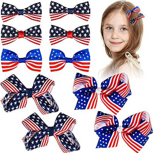 Yinder 10 Pieces American Flag Bow Hair Clips 4th of July Independence Day Patriotic Hair Accessories Ribbon Hair Bow Clip Alligator Hair Clips for Girls Women Independence Day Party Yinder 10 Pieces American Flag Bow Hair Clips 4th of July Independence Day Patriotic Hair Accessories Ribbon Hair Bow Clip Alligator Hair Clips for Girls Women Independence Day Party