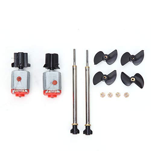 Juicemoo RC Propeller Motor Set, High Standard Stable RC Boat Propeller Motor Set, for V002 Electric Racing Boat