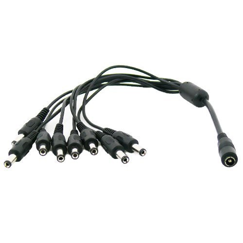 Orange Sources CCTV Power Splitter Secuirty System Camera DC 1 Female to 8 Male Adapter Cable