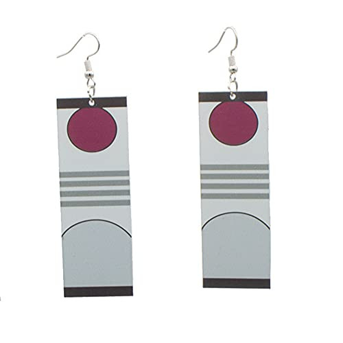 Aoibox Demon Slayer Tanjiro Earrings - Kimetsu No Yaiba Acrylic Hanafuda Earrings/Ear Clips/Ear Stud For Cosplay