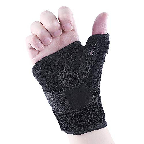 Reversible Thumb  and  Wrist Stabilizer Splint for BlackBerry Thumb, Trigger Finger, Pain Relief, Arthritis, Tendonitis, Sprained, Carpal Tunnel, Stable, Lightweight, Breathable