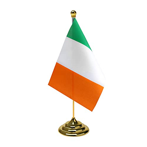 Ireland flag Set,Desk Flag Set,Ireland Table Flag,Metal Desk Flag,Desk Table Flags Banners,Decorations Supplies for Festival Events Celebration,Office decoration,Desk decoration,home decoration