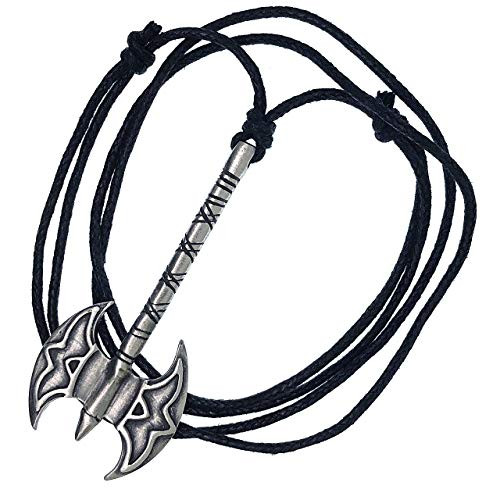 Medieval Jewelry Celtic Viking Double Edges Edged Headed Battle Barbarian Axe Ax Axes Labrys Pewter Men's Pendant Necklace Protection Amulet Good Luck Lucky Charm Wealth Money w Black Adjustable Cord Medieval Jewelry Celtic Viking Double Edges Edged Headed Battle Barbarian Axe Ax Axes Labrys Pewter Men's Pendant Necklace Protection Amulet Good Luck Lucky Charm Wealth Money w Black Adjustable Cord