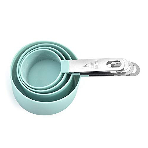 Rxan 4Pcs Measuring Cups and Spoons Set Stainless Steel PP Measuring Cups Spoons Kitchen Baking Cooking Tools Set