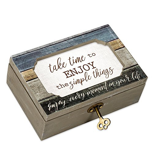 Cottage Garden Take Time Decoupage Denim Stripe Petite Music Musical Box Plays Tune Edelweiss Cottage Garden Take Time Decoupage Denim Stripe Petite Music Musical Box Plays Tune Edelweiss