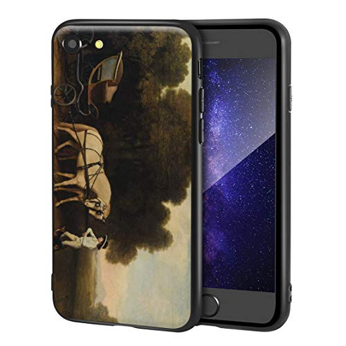 George Stubbs for iPhone SE-2020- / iPhone 7/8 Art Cellphone Case/Art Cellphone Case/Giclee UV Reproduction Print on Mobile Phone Cover-Phaeton with A Pair of Cream Ponies and A Stable Lad-