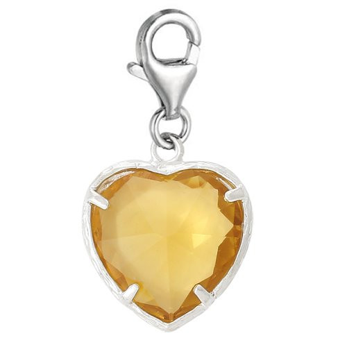 Clip-on Birthday Birthstone Heart Dangle Pendant for European Clip on Charm Jewelry w/Lobster Clasp Clip-on Birthday Birthstone Heart Dangle Pendant for European Clip on Charm Jewelry w/Lobster Clasp