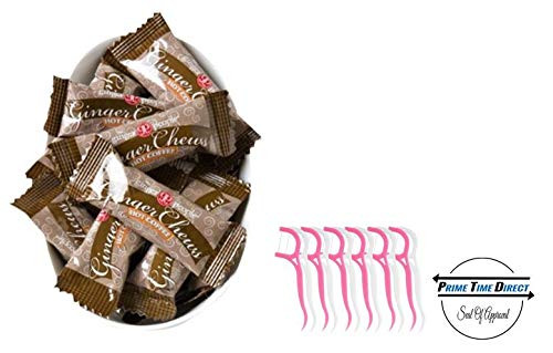 Ginger People Hot Coffee Ginger Chews - 2lb bag with 20ct Dental Flossers in a Prime Time Direct Sealed Bag Ginger People Hot Coffee Ginger Chews - 2lb bag with 20ct Dental Flossers in a Prime Time Direct Sealed Bag