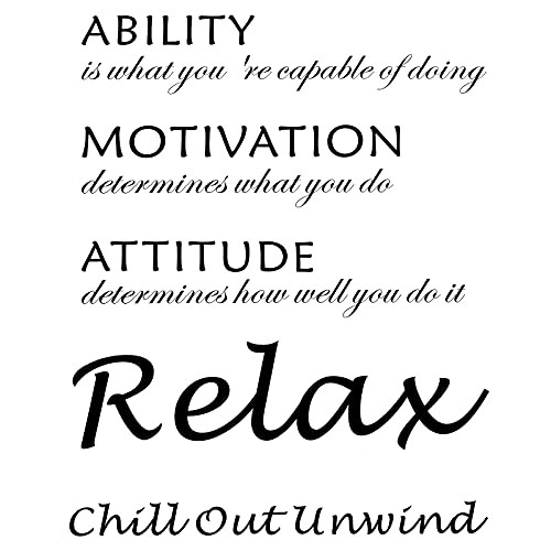 2 Sheets Wall Sticker Wall Decal Ability is What You're Capable of Doing Motivation Attitude Inspirational Quote Wall Sticker Wall Decal for Living Room Bedroom Decor -Classic Style-