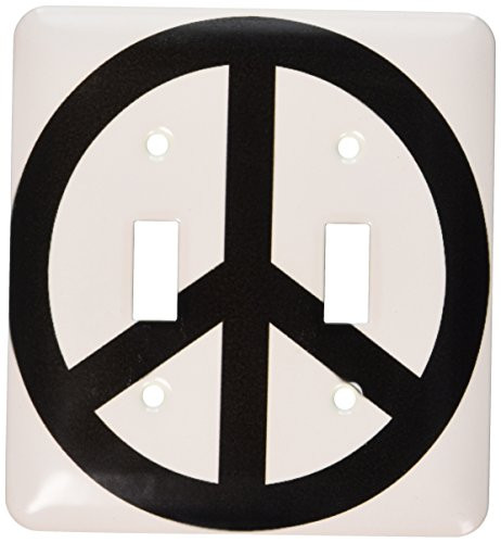 3dRose lsp_40211_2 Peace Sign- Inspirational Art Double Toggle Switch Black