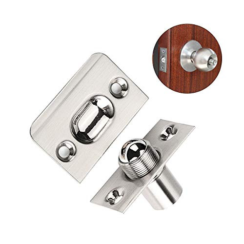 Closet Door Ball Catch Hardware, Stainless Steel Catch with Strike Plate, Black Finish Adjustable Tension Ball Drive in Ball Catch 1 Pack