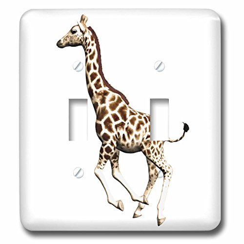 3dRose lsp_62976_2 Giraffe Running Double Toggle Switch