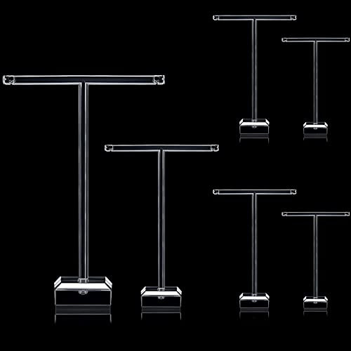 6 Pieces Acrylic Earring Holder Clear Earring Holder Countertop Earrings Display T-Bar Earrings Display Stand Holder Hanging Jewelry Organizer for Necklaces Bracelet Earrings