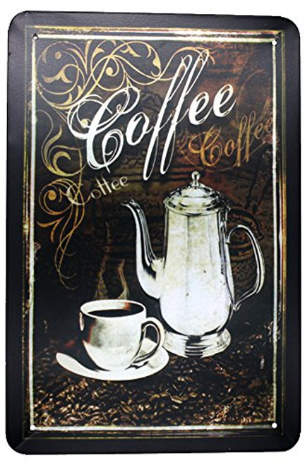 ARTCLUB Vintage Coffee, Metal Tin Sign, Vintage Antique Plaque Poster Kitchen Home Cafe Wall Decor ARTCLUB Vintage Coffee, Metal Tin Sign, Vintage Antique Plaque Poster Kitchen Home Cafe Wall Decor