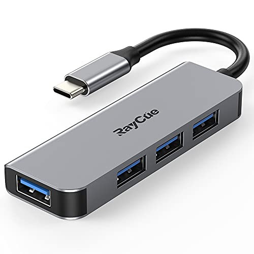 USB C Hub, USB 3.0 Port Adapter for Laptop, Aluminum USB C to 4 Ports USB 3.0 Compatible with MacBook Air/Pro, iPad Pro, XPS and More Type C Devices