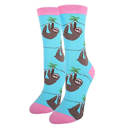 Women's Girls Novelty Crazy Sloth Funny Cute Lazy Animal Cotton Crew Socks Women's Girls Novelty Crazy Sloth Funny Cute Lazy Animal Cotton Crew Socks