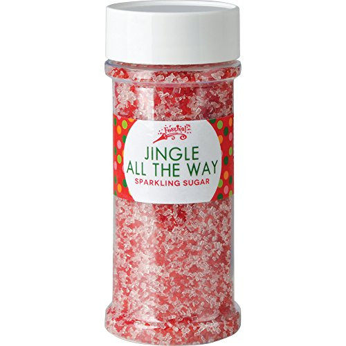 Festival Jingle All The Way Holiday Sparkling Sanding Sugar 5.3oz Jar Red  and  White