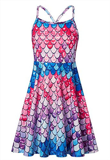 Loveternal Little Girls Mermaid Cami Dress Above Knee Casual Party Twirly Dresses Funny Halter Red Scales Sundress Colorful School Wedding Vacation Summer Outfits for Girl Size 4-5T Loveternal Little Girls Mermaid Cami Dress Above Knee Casual Party Twirly Dresses Funny Halter Red Scales Sundress Colorful School Wedding Vacation Summer Outfits for Girl Size 4-5T