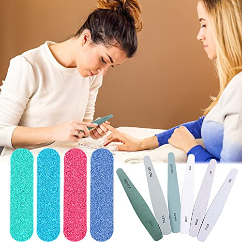 Nail File Emery Board Nail care Double Sided Nail Buffering Files Professional Manicure Pedicure Tools 10Pcs/Pack Nail Files Set for Home and Salon Use -A-
