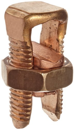 Burndy KS27 Servit Split-Bolt, 1 Str. - 3/0 Str. Copper Run and Tap, 1.36" Cross Flat, 500 in-lbs Recommended Tightening Torque