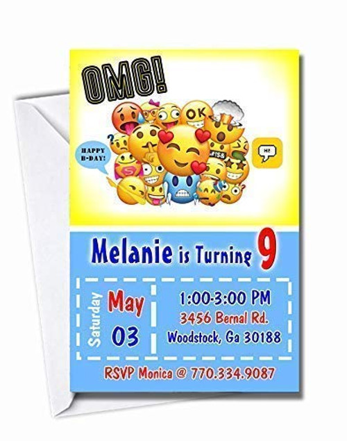Emojis Personalized Birthday Invitations MORE DESIGNS INSIDE Includes Envelopes Address Labels and Sealing Stickers Cardstock Matte Glossy Emojis Personalized Birthday Invitations MORE DESIGNS INSIDE Includes Envelopes Address Labels and Sealing Stickers Cardstock Matte Glossy