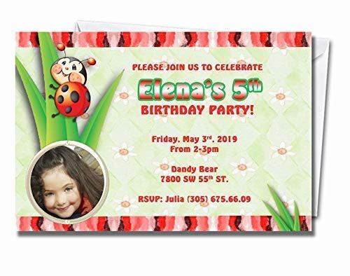 Ladybug Personalized Birthday Invitations More Designs Inside Includes Envelopes Address Labels and Sealing Stickers Cardstock Matte Glossy Ladybug Personalized Birthday Invitations More Designs Inside Includes Envelopes Address Labels and Sealing Stickers Cardstock Matte Glossy