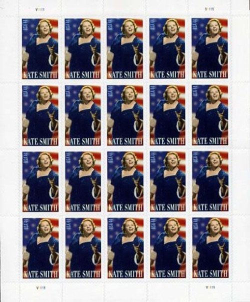 USPS Kate Smith Sheet of Twenty 44 Cent Stamps Scott 4463 USPS Kate Smith Sheet of Twenty 44 Cent Stamps Scott 4463