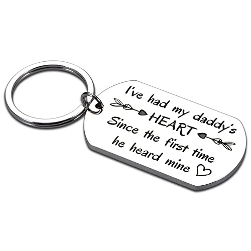 Dad Gifts Keychain from Daughter Son New Dad Daddy to Be Gifts for Men Birthday Christmas Fathers Day Valentine Gifts New Father Mother Soon to Be First Time Dads Moms Gifts from New Mommy