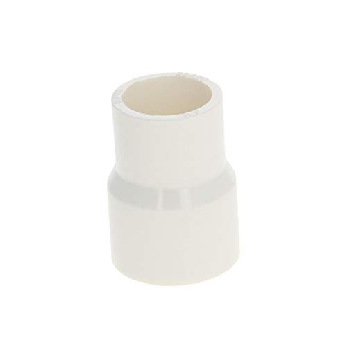 MroMax 25mm X 20mm ID PVC Reducing Coupling Hub by Hub Pipe Fitting Adapter Connector Fix Hold Corresponding Pipes White 1Pcs