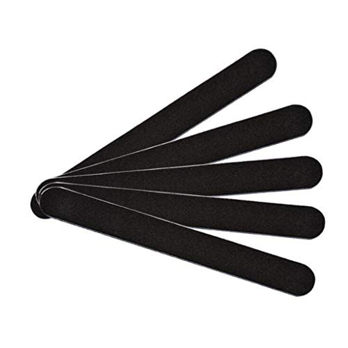 Smoxx 5Pcs Professional Washable Thick Nail Files Emery Board 100/180 Grit Black Nail Art Care Sanding Buffer Buffing Manicure Pedicure Tool