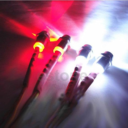 Isali 4pcs RC Model Drift Car LED Night 5mm  and  3mm headlamps Headlights LED Light LED for RC Car