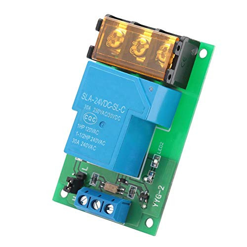 AC 250V DC 30V 30A High Low Level Trigger YYG-2 Optocoupler Isolation Relay Module One Way Relay High Power Stable for PLC Equipment Industrial Electrical-24VDC-