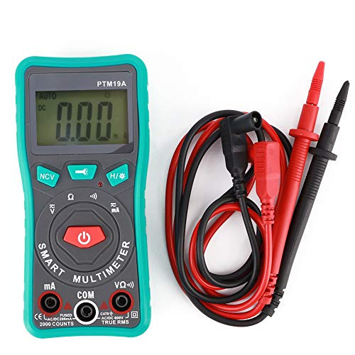 PTM19A LCD Display Digital Smart Multimeter DC AC Voltage Current Resistance NCV Tester Meter Large VA Screen Display With Flashlight Lighting Function