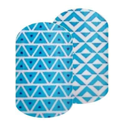 Jamberry Nail Wraps - September 2016 Stylebox Classic 2 - HALF Sheet - Blue and White Geometric